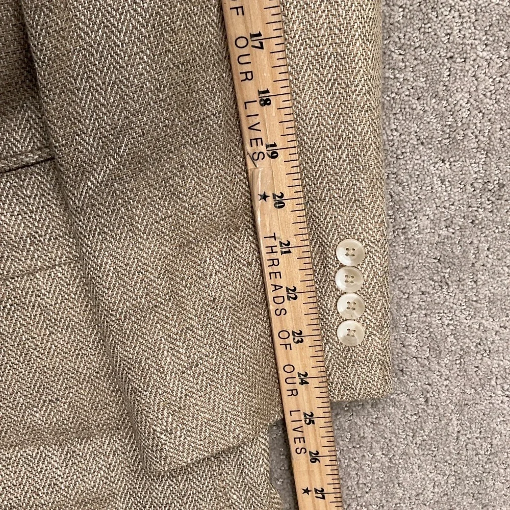 Stafford‎ Blazer Men 44R Tan Herringbone Silk 2 Button Classic Career Jacket